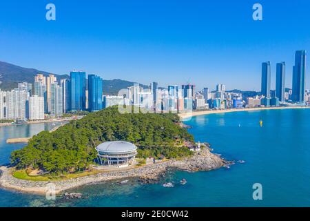 Luftaufnahme des Nurimaru APEC Hauses in Busan, Republik Korea Stockfoto