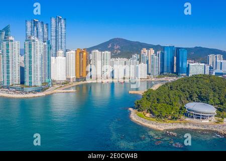 Luftaufnahme des Nurimaru APEC Hauses in Busan, Republik Korea Stockfoto