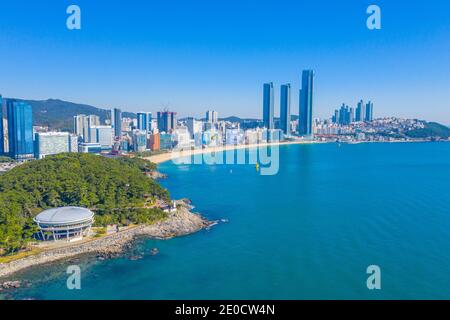 Luftaufnahme des Nurimaru APEC Hauses in Busan, Republik Korea Stockfoto