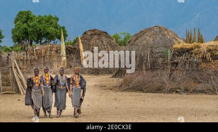 Arbore / Erbore Menschen, Omo Tal, Äthiopien Stockfoto