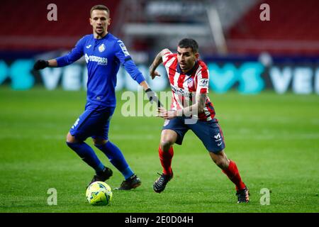 Angel Correa von Atletico de Madrid während der spanischen Meisterschaft La Liga Fußballspiel zwischen Atletico de Madrid und Getafe / LM Stockfoto