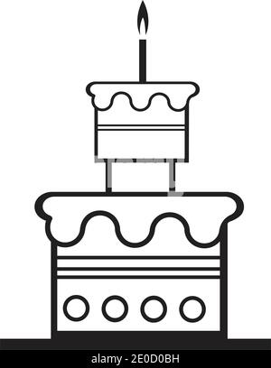 Geburtstagskuchen Symbol Vektor Design Vorlage Stock Vektor
