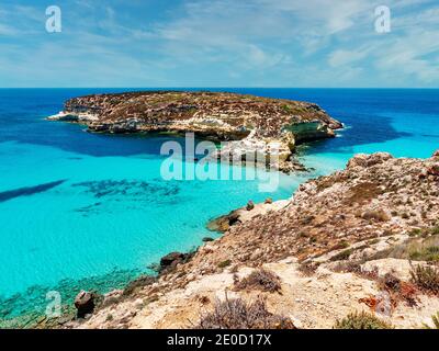 Rabbit Island Lampedusa Sizilien Paradies Strand Stockfoto