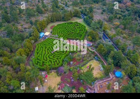 Luftaufnahme des Jeju Maze Park, republik Korea Stockfoto