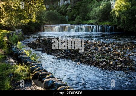 Wain Wath Force auf dem Fluss Swale bei Keld, Swaledale, Yorkshire Dales National Park, England Stockfoto