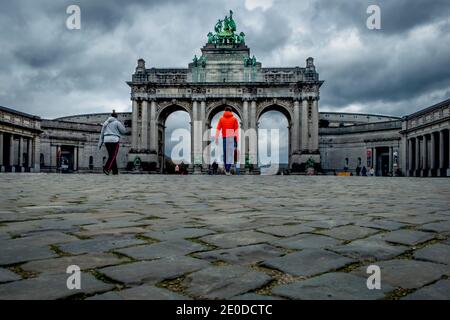 Brüssel unter Belagerung der globalen Pandemie Stockfoto