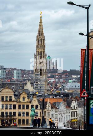 Brüssel unter Belagerung der globalen Pandemie Stockfoto