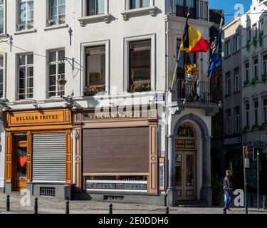 Brüssel unter Belagerung der globalen Pandemie Stockfoto