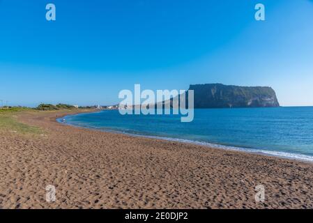 Seongsan Ilchulbong bekannt als Sonnenaufgang Gipfel auf Jeju Island, Republik Korea Stockfoto