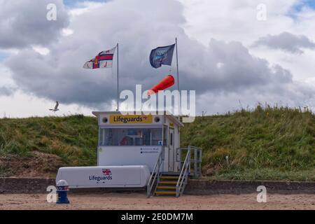 RNLI Rettungsstation, East Sands, St Andrews, Schottland, Fife, Stockfoto