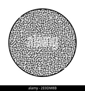 Schwieriges großes Labyrinth. Spiel für Kinder und Erwachsene. Puzzle für Kinder. Labyrinth-Rätsel. Finden Sie den richtigen Weg. Flache Vektorgrafik. Stock Vektor