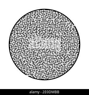 Schwieriges großes Labyrinth. Spiel für Kinder und Erwachsene. Puzzle für Kinder. Labyrinth-Rätsel. Finden Sie den richtigen Weg. Flache Vektorgrafik. Stock Vektor