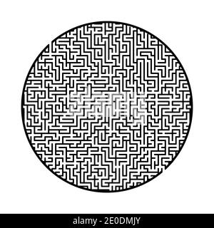 Schwieriges großes Labyrinth. Spiel für Kinder und Erwachsene. Puzzle für Kinder. Labyrinth-Rätsel. Finden Sie den richtigen Weg. Flache Vektorgrafik. Stock Vektor