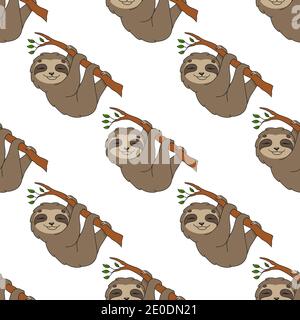 Farbige nahtlose Muster mit niedlichen Cartoon-Charakter. Einfache flache Vektorgrafik isoliert auf weißem Hintergrund. Design Tapete, Stoff, Verpackung Stock Vektor