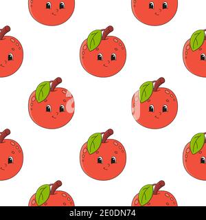 Farbige nahtlose Muster mit niedlichen Cartoon-Charakter. Einfache flache Vektorgrafik isoliert auf weißem Hintergrund. Design Tapete, Stoff, Verpackung Stock Vektor