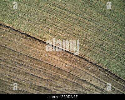 Geometrien von Natur und Mensch. Blick von oben. Stockfoto