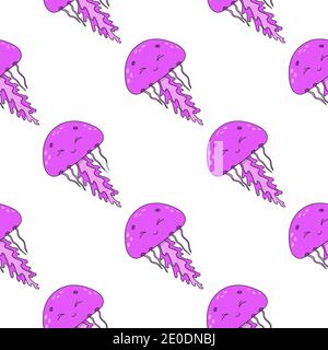 Farbige nahtlose Muster mit niedlichen Cartoon-Charakter. Einfache flache Vektorgrafik isoliert auf weißem Hintergrund. Design Tapete, Stoff, Verpackung Stock Vektor