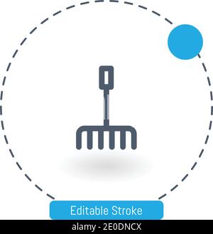 Rake Vektor Symbol editierbare Konturumrisssymbole für Web und Mobil Stock Vektor