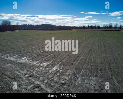 Geometrien von Natur und Mensch. Blick von oben. Stockfoto