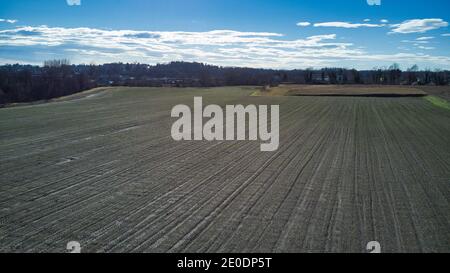 Geometrien von Natur und Mensch. Blick von oben. Stockfoto