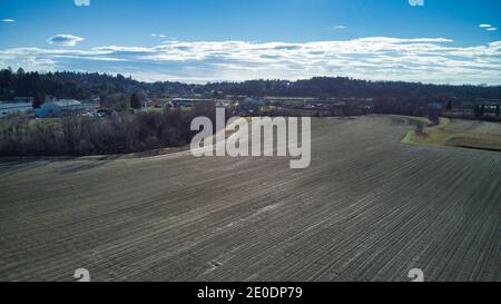 Geometrien von Natur und Mensch. Blick von oben. Stockfoto