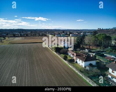 Geometrien von Natur und Mensch. Blick von oben. Stockfoto
