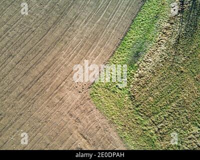 Geometrien von Natur und Mensch. Blick von oben. Stockfoto