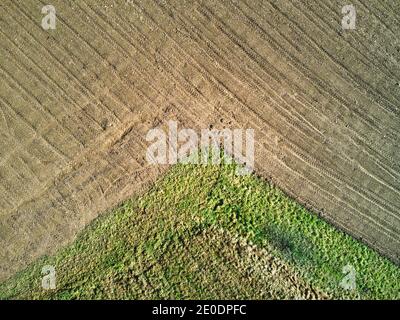 Geometrien von Natur und Mensch. Blick von oben. Stockfoto