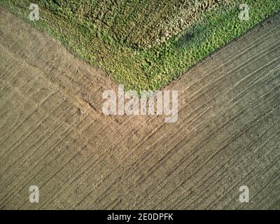 Geometrien von Natur und Mensch. Blick von oben. Stockfoto