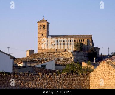 IGLESIA DE SAN PEDRO AD VINCULA DE TORRALBA DE ARAGON - SIGLO XVI - MUDEJAR ARAGONES. ORT: IGLESIA DE SAN PEDRO AD VINCULA. TORRALBA DE ARAGON. HUESCA. SPANIEN. Stockfoto