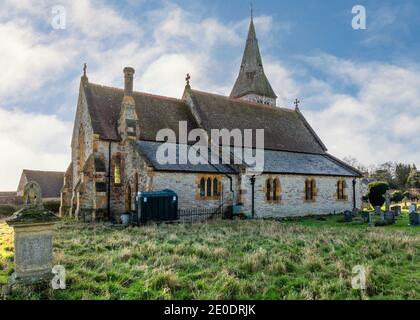 St. Andrews Kirche in Temple Grafton bei Alcester in Warwickshire, England. Stockfoto