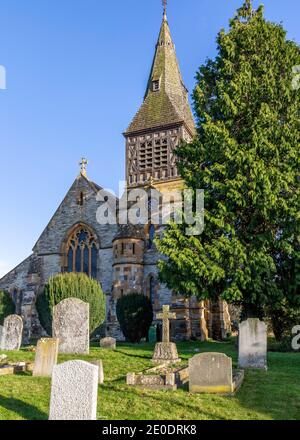 St. Andrews Kirche in Temple Grafton bei Alcester in Warwickshire, England. Stockfoto