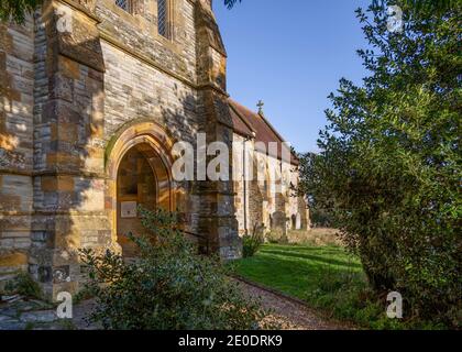 St. Andrews Kirche in Temple Grafton bei Alcester in Warwickshire, England. Stockfoto