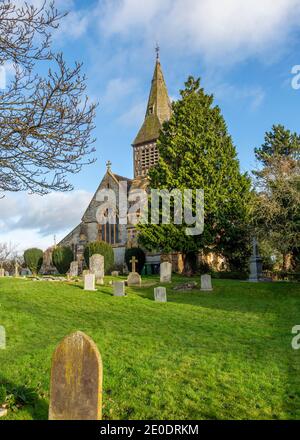 St. Andrews Kirche in Temple Grafton bei Alcester in Warwickshire, England. Stockfoto