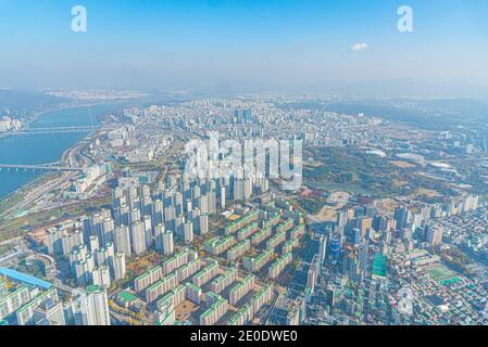 Luftaufnahme des olympiaparks in Seoul, Republik Korea Stockfoto