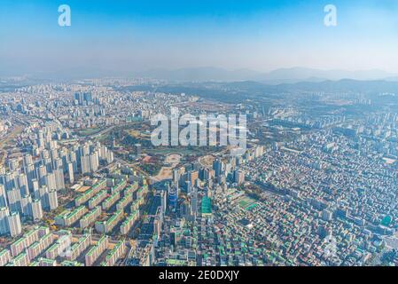 Luftaufnahme des olympiaparks in Seoul, Republik Korea Stockfoto