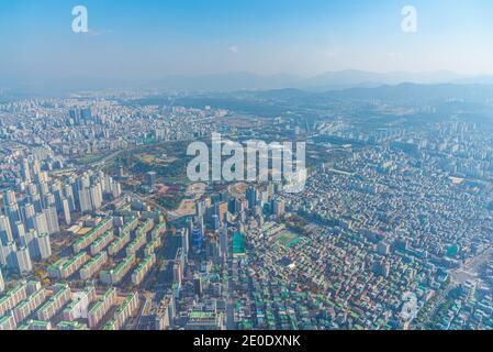 Luftaufnahme des olympiaparks in Seoul, Republik Korea Stockfoto