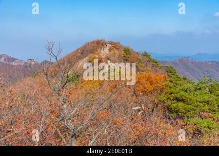 Gipfel des Naejangsan Nationalparks in der Republik Korea Stockfoto