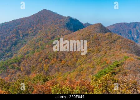 Gipfel des Naejangsan Nationalparks in der Republik Korea Stockfoto