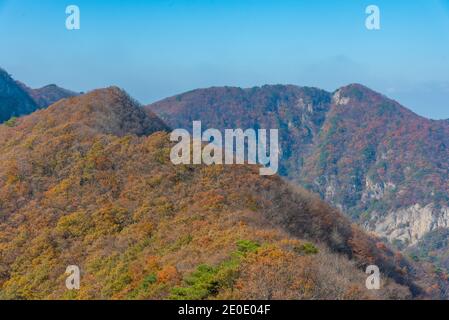 Gipfel des Naejangsan Nationalparks in der Republik Korea Stockfoto