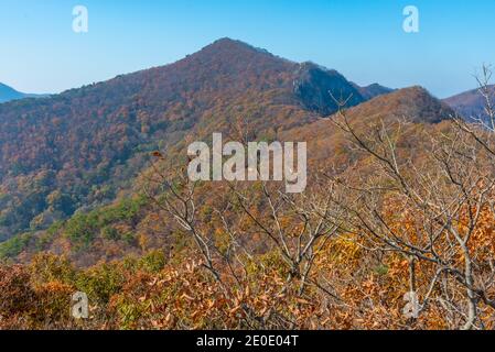 Gipfel des Naejangsan Nationalparks in der Republik Korea Stockfoto