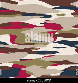 Nahtloses, unifarbenes, flaches Camo-Digitalmuster Stockfoto