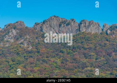 Gipfel des Naejangsan Nationalparks in der Republik Korea Stockfoto