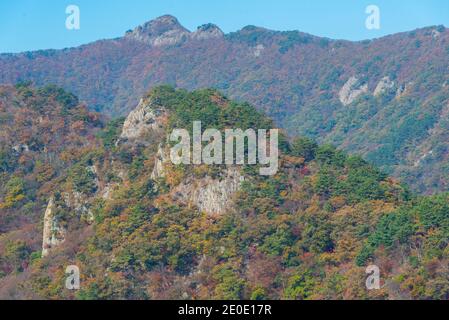 Gipfel des Naejangsan Nationalparks in der Republik Korea Stockfoto