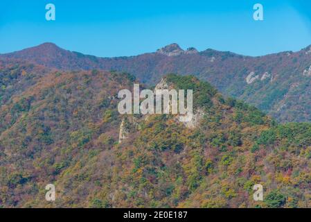 Gipfel des Naejangsan Nationalparks in der Republik Korea Stockfoto