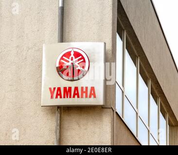 Nürnberg, Deutschland : Yamaha Händler. Yamaha Corporation ist ein japanischer multinationaler Konzern Stockfoto