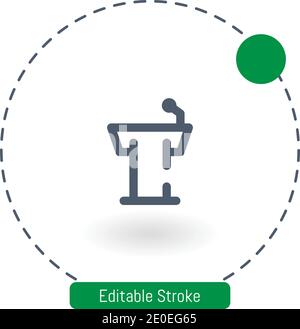 tribune Vektorsymbol editierbare Konturumrisssymbole für Web und Mobil Stock Vektor