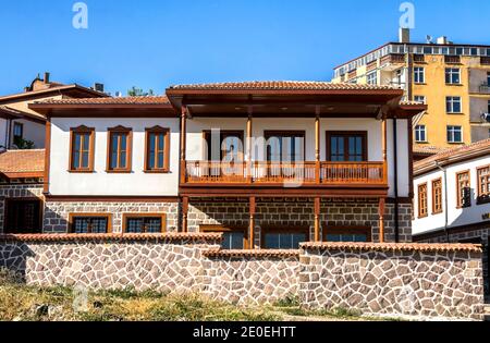 Traditionelle türkische Häuser in Ankara, Türkei. Stockfoto