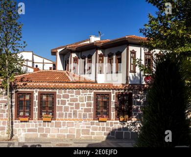 Traditionelle türkische Häuser in Ankara, Türkei. Stockfoto