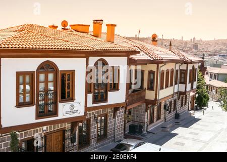 Traditionelle türkische Häuser in Ankara, Türkei. Stockfoto